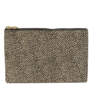 MADEWELL The Leather Pouch Clutch In Genuine Calf Hair NWT